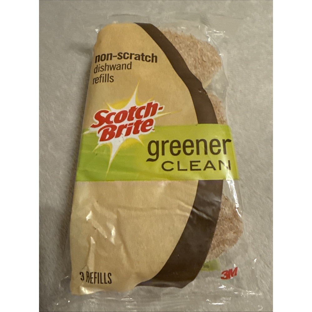 Scotch Brite Dishwand Refills Plant Fiber New 3x Pack  Non-Scratch Greener Clean